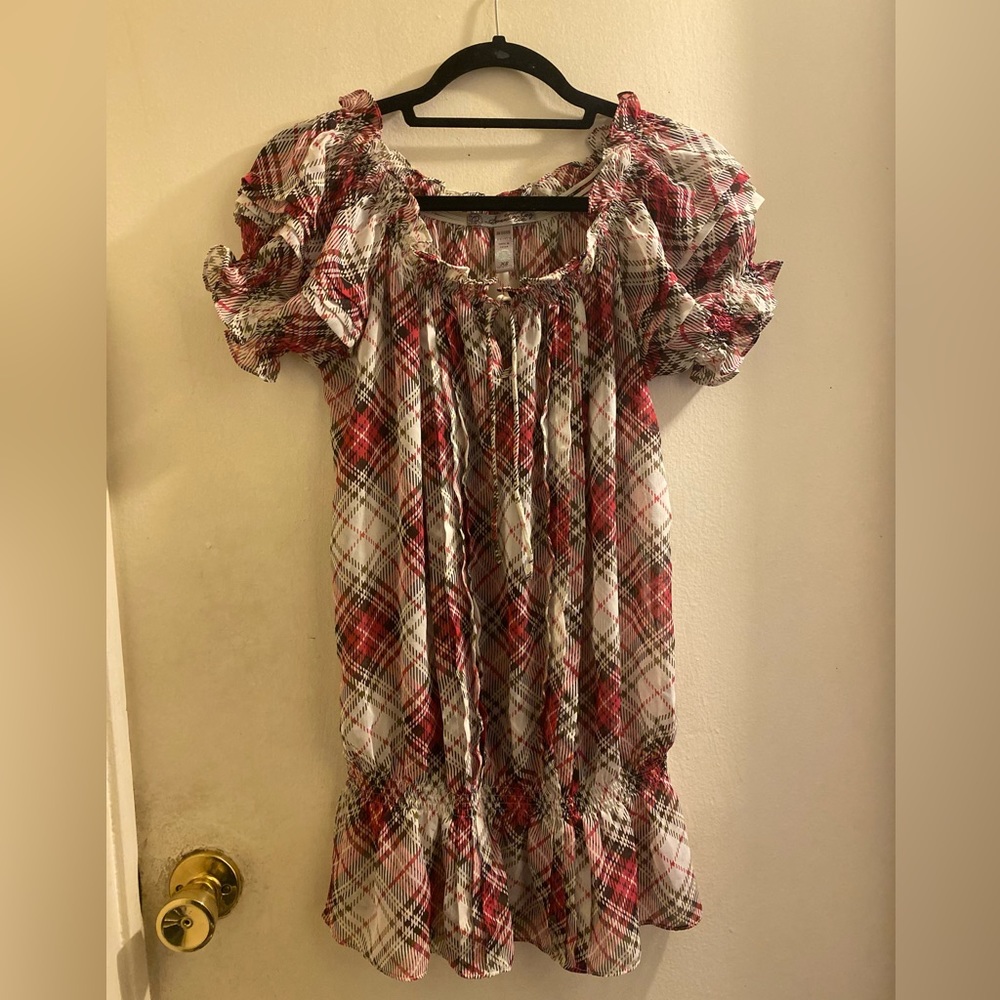 American Rag Cie Short Sleeve Plaid Women’s Top